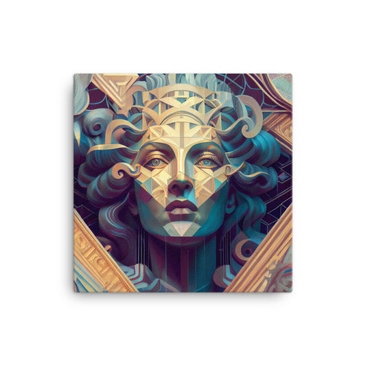 Canvas Wall Art - Geometric Goddess Columbia Portrait