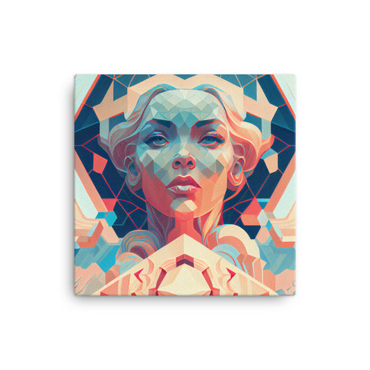 Canvas Wall Art - Geometric Goddess Columbia Portrait