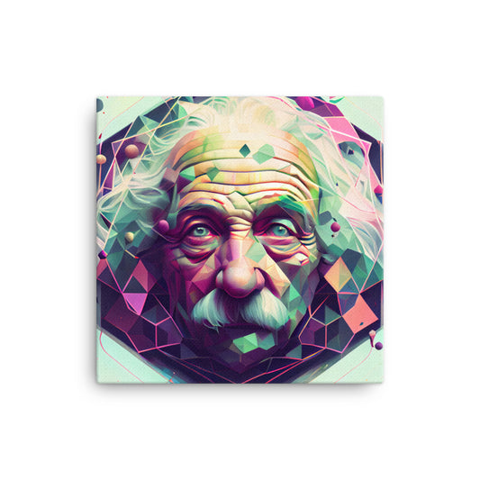 Canvas Wall Art - Geometric Einstein Portrait