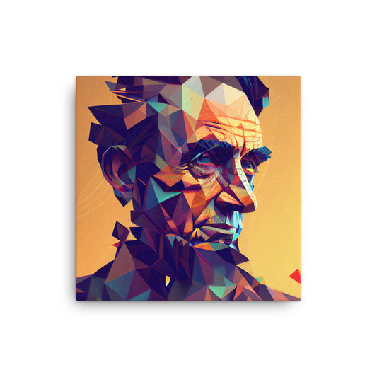 Canvas Wall Art - Geometric Lincoln Portrait