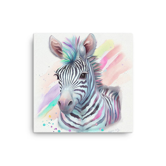 Canvas Wall Art - Baby Zebra Watercolor