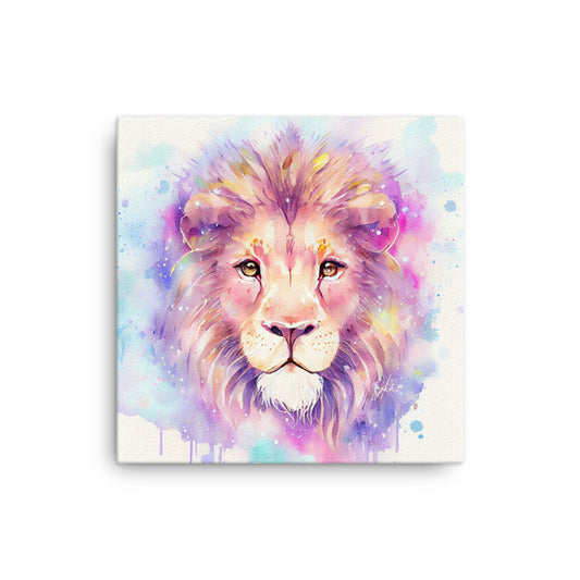 Canvas Wall Art - Kids Room Lion Watercolor