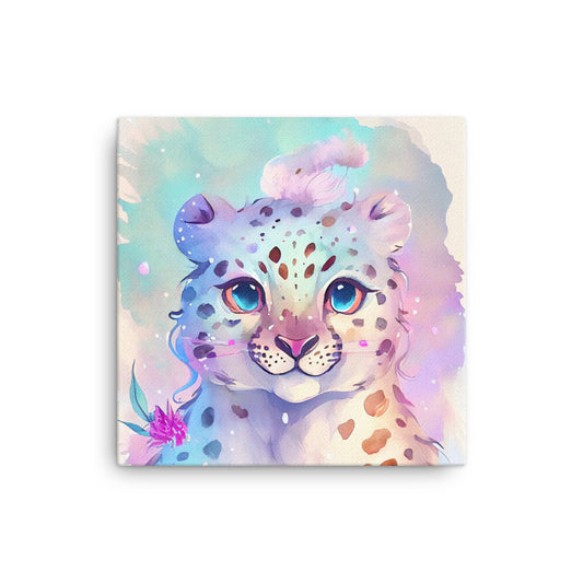 Canvas Wall Art - Kids Room Baby Leopard Watercolor