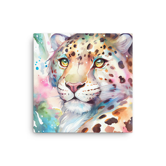 Canvas Wall Art - Kids Room Leopard Watercolor