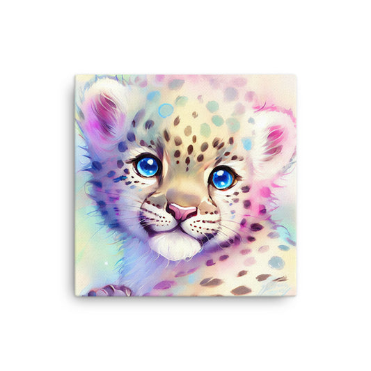 Canvas Wall Art - Baby Leopard Watercolor