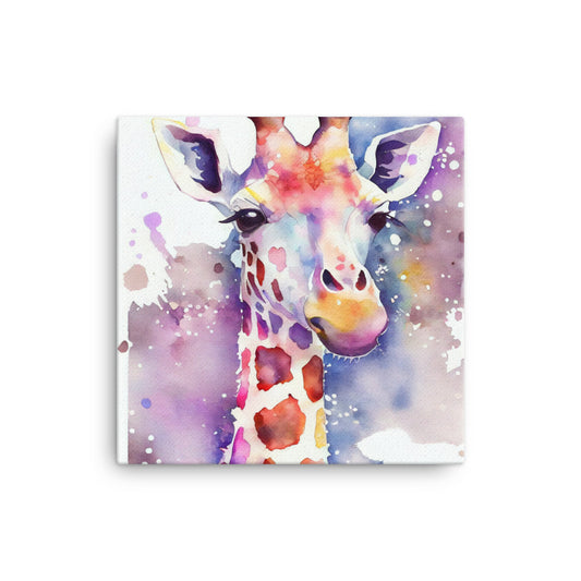 Canvas Wall Art - Giraffe Watercolor