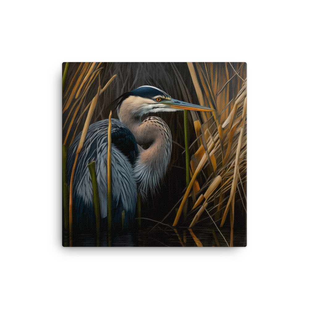 Canvas Wall Art - Heron in Reeds