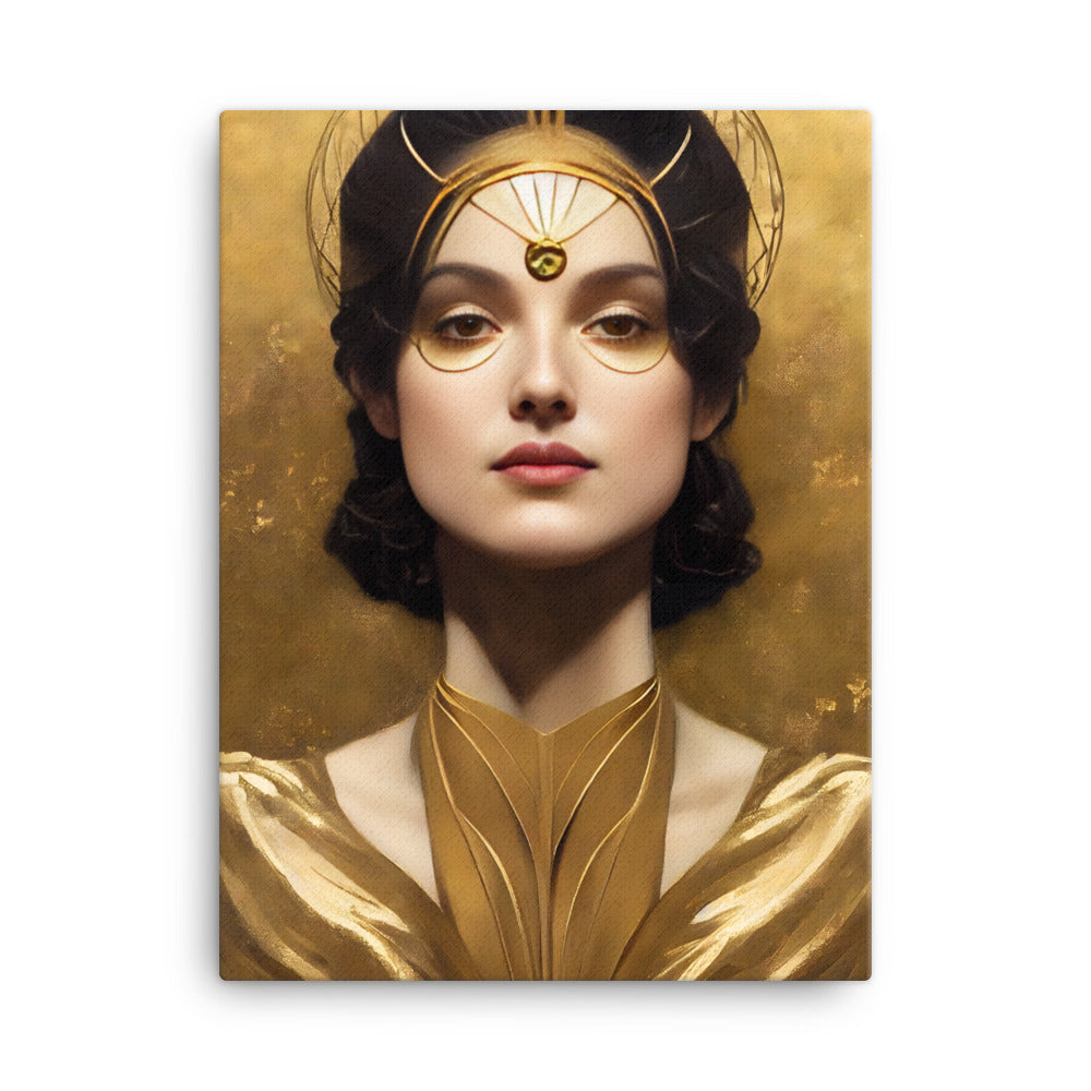 Canvas Wall Art - Art Deco Golden Portrait