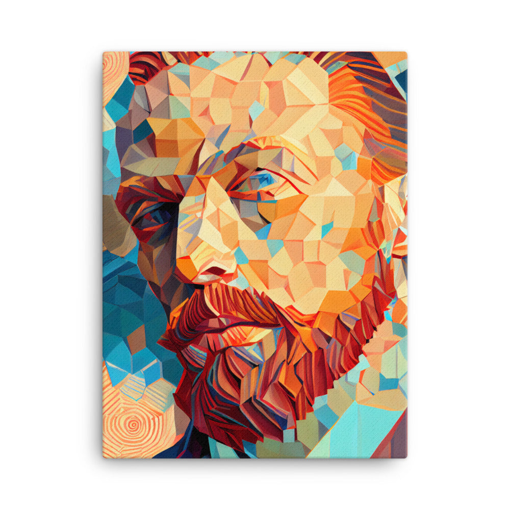 Canvas Wall Art - Geometric Van Gogh Portrait