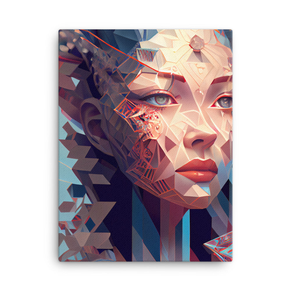 Canvas Wall Art - Geometric Goddess Columbia Portrait