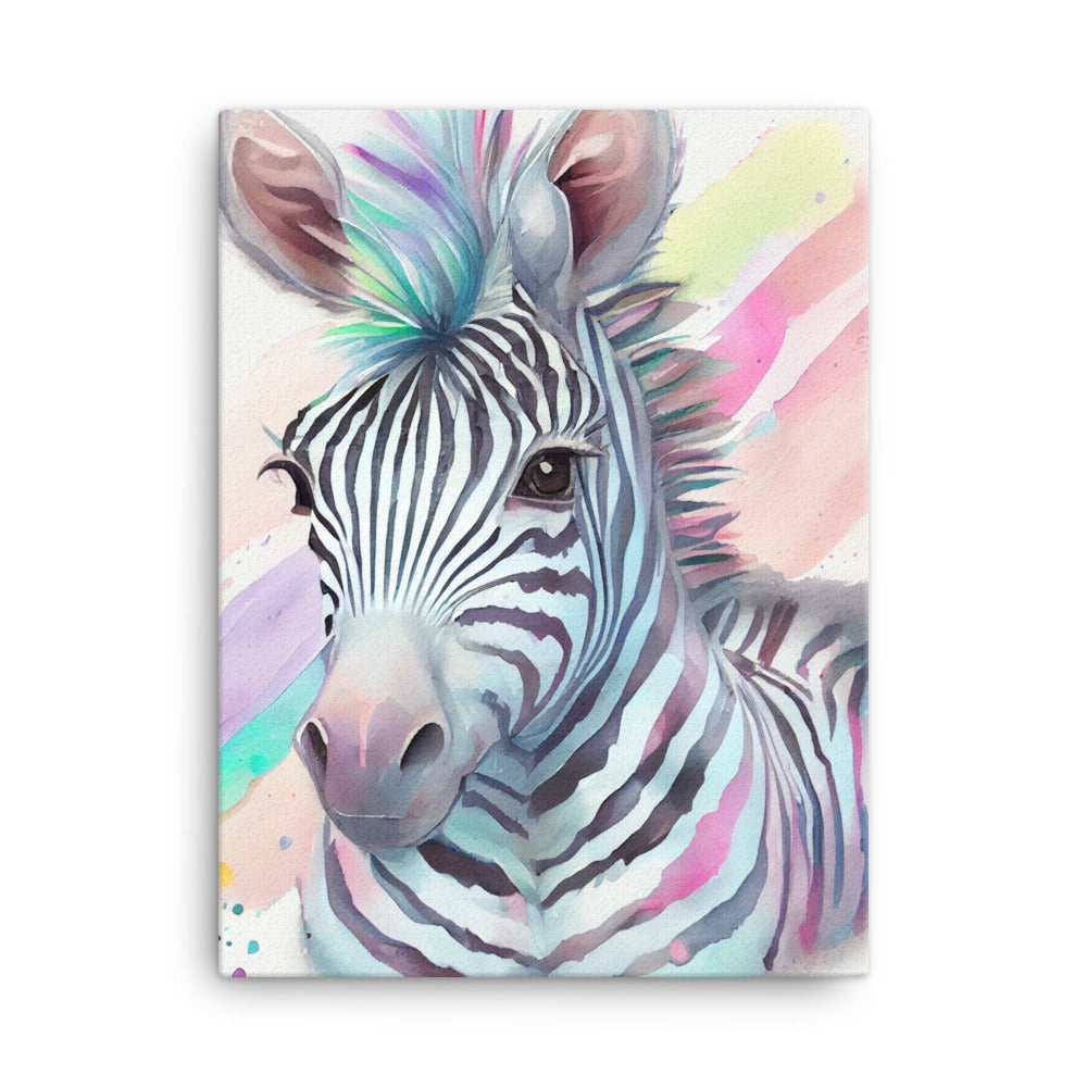 Canvas Wall Art - Baby Zebra Watercolor