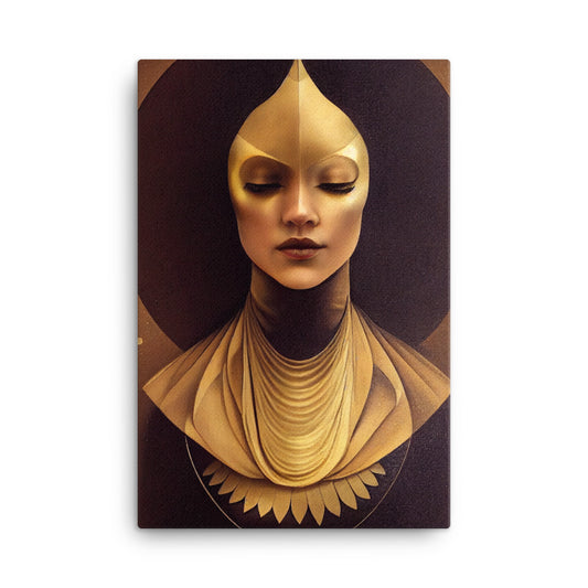 Canvas Wall Art - Golden Masked Woman