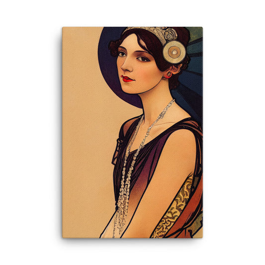 Canvas Wall Art - Jeweled Flapper Girl