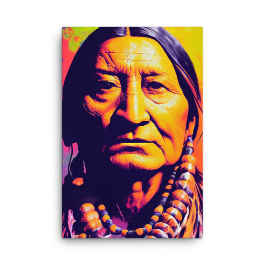 Canvas Wall Art - Sitting Bull with Beads