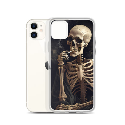 iPhone Case -  Somber Skeleton Smoking