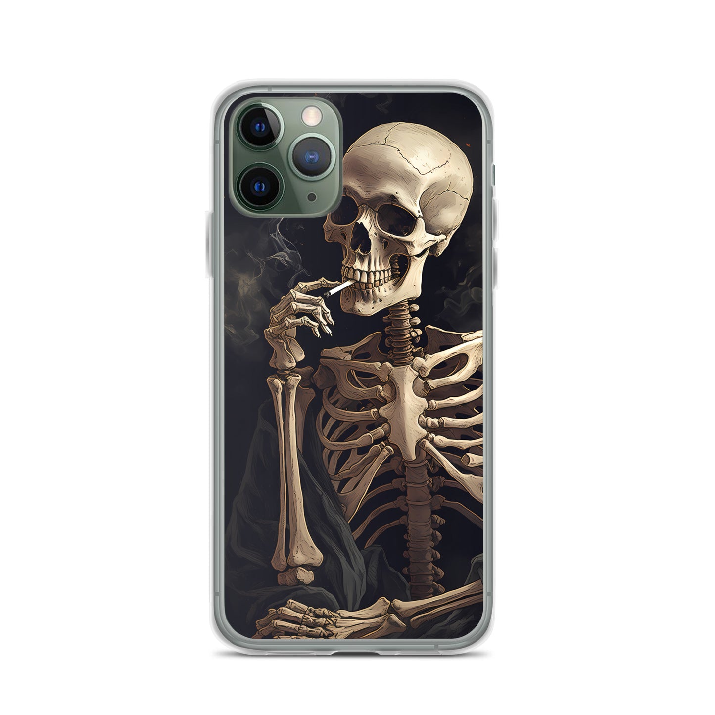 iPhone Case -  Somber Skeleton Smoking