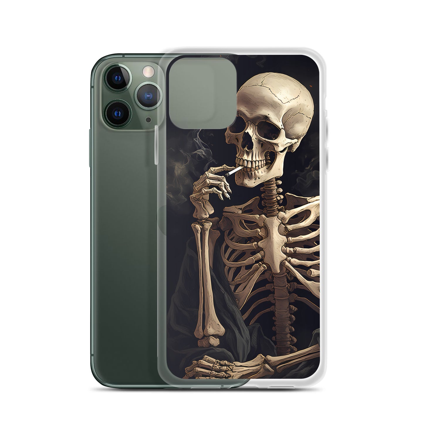 iPhone Case -  Somber Skeleton Smoking