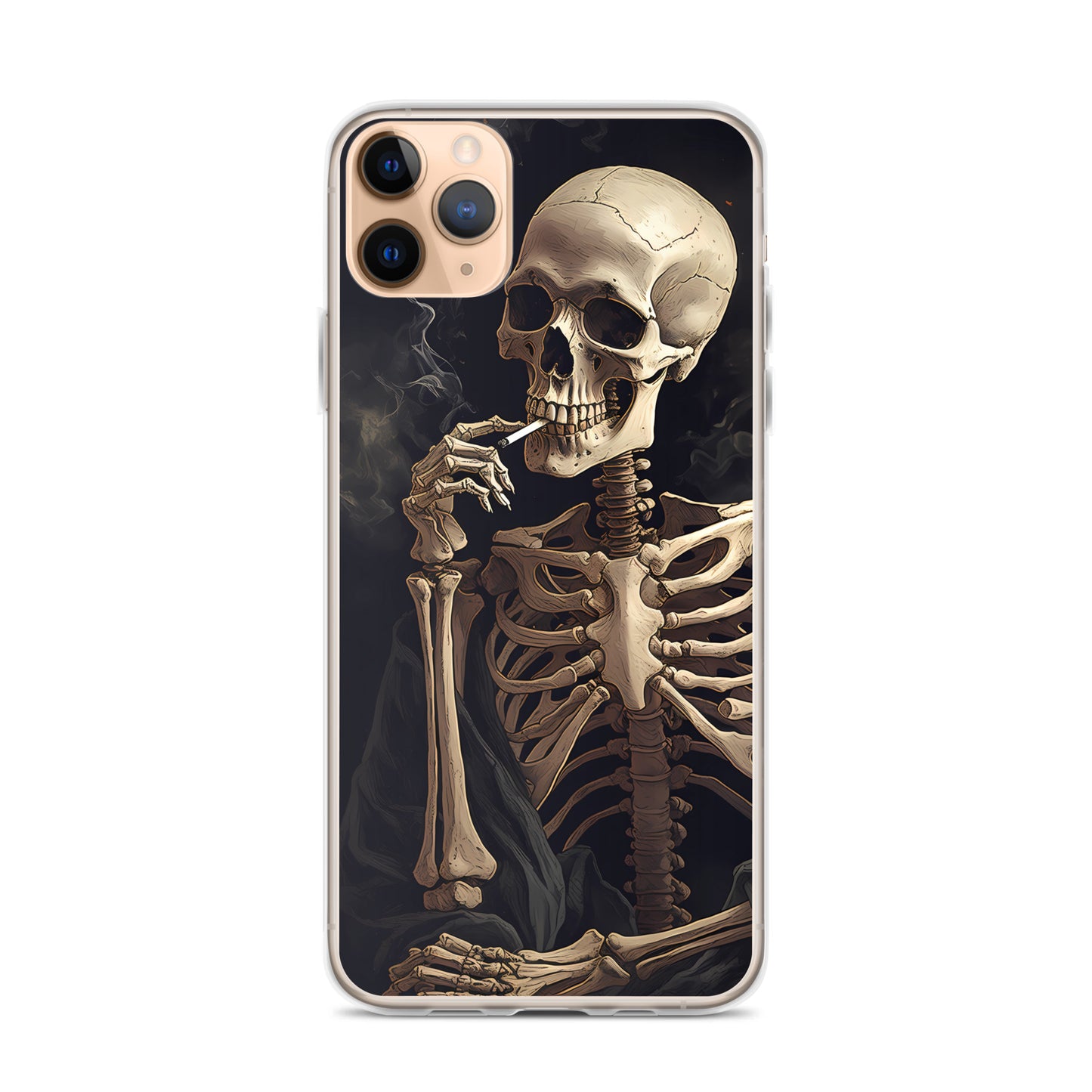 iPhone Case -  Somber Skeleton Smoking