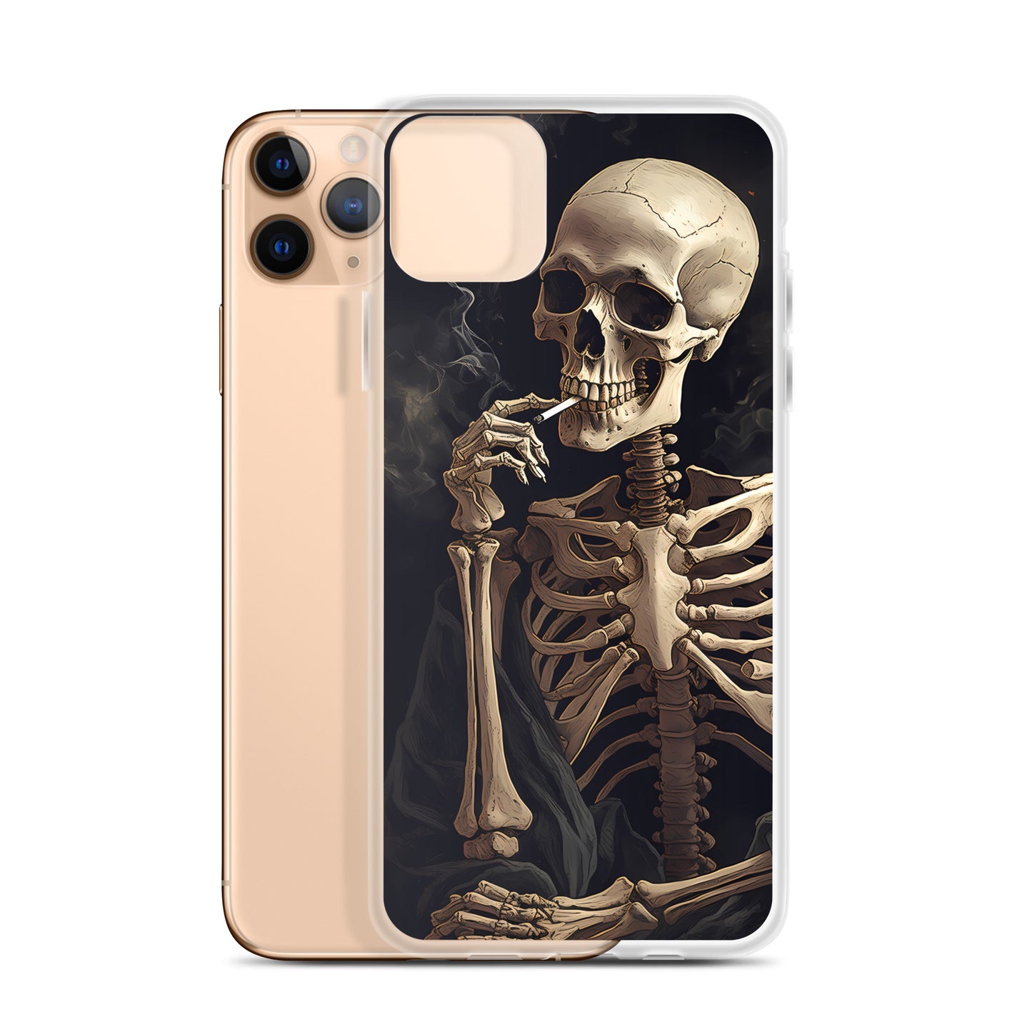 iPhone Case -  Somber Skeleton Smoking