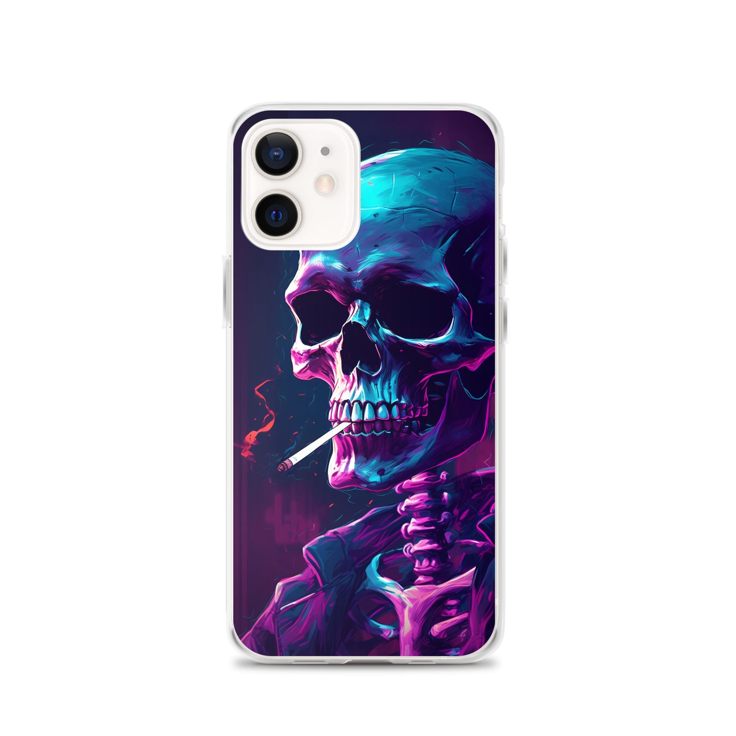 iPhone Case - Synthwave Smoking Skeleton