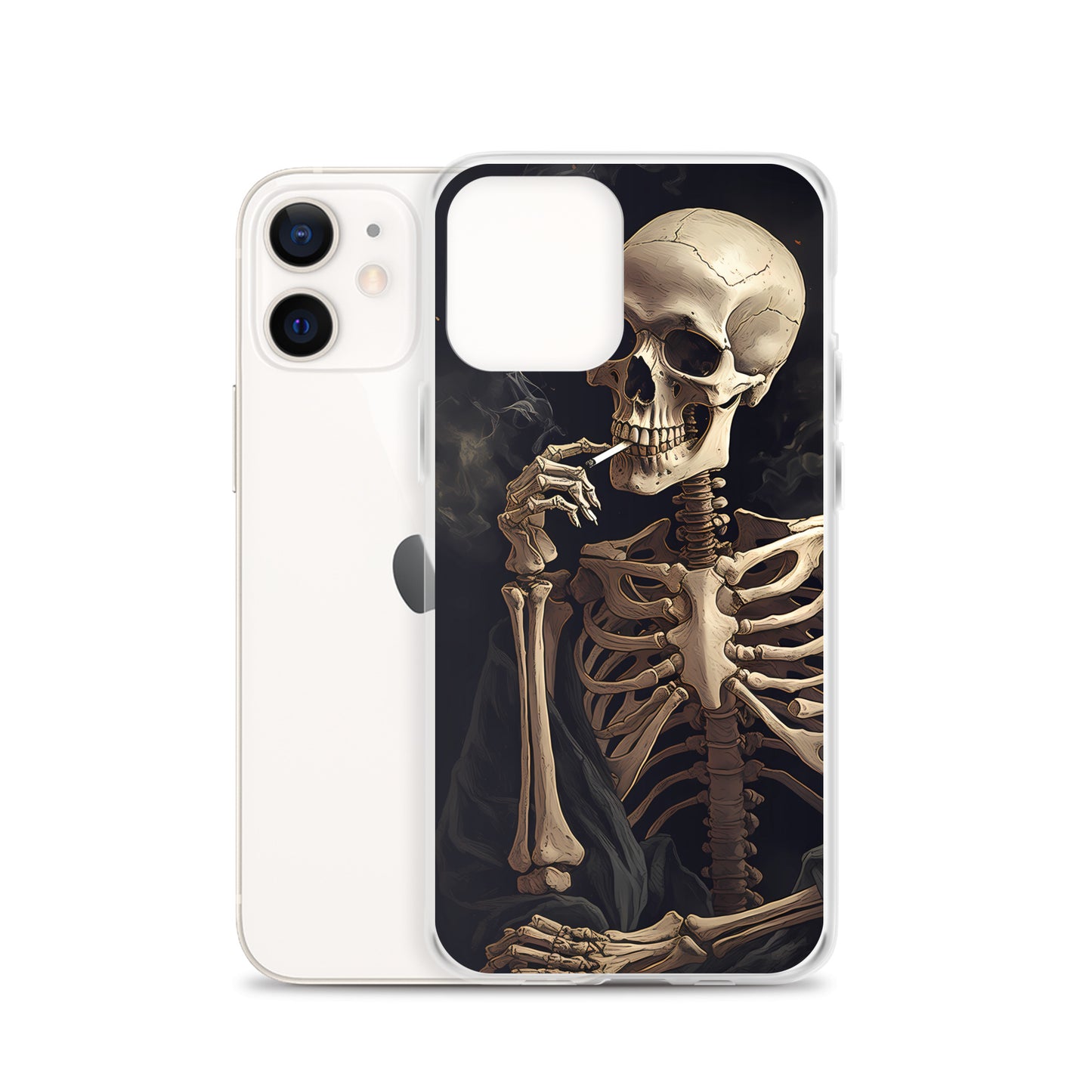 iPhone Case -  Somber Skeleton Smoking