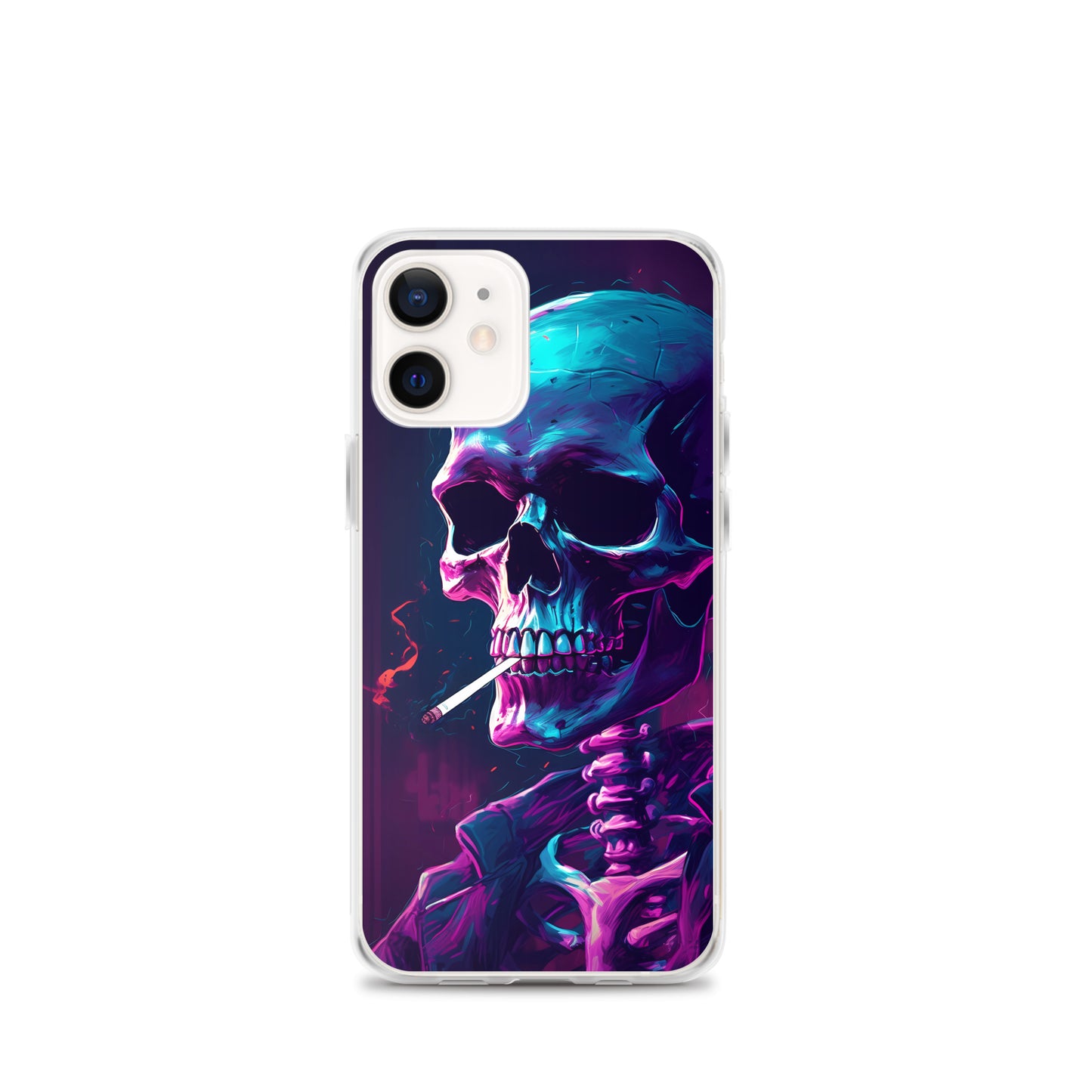 iPhone Case - Synthwave Smoking Skeleton