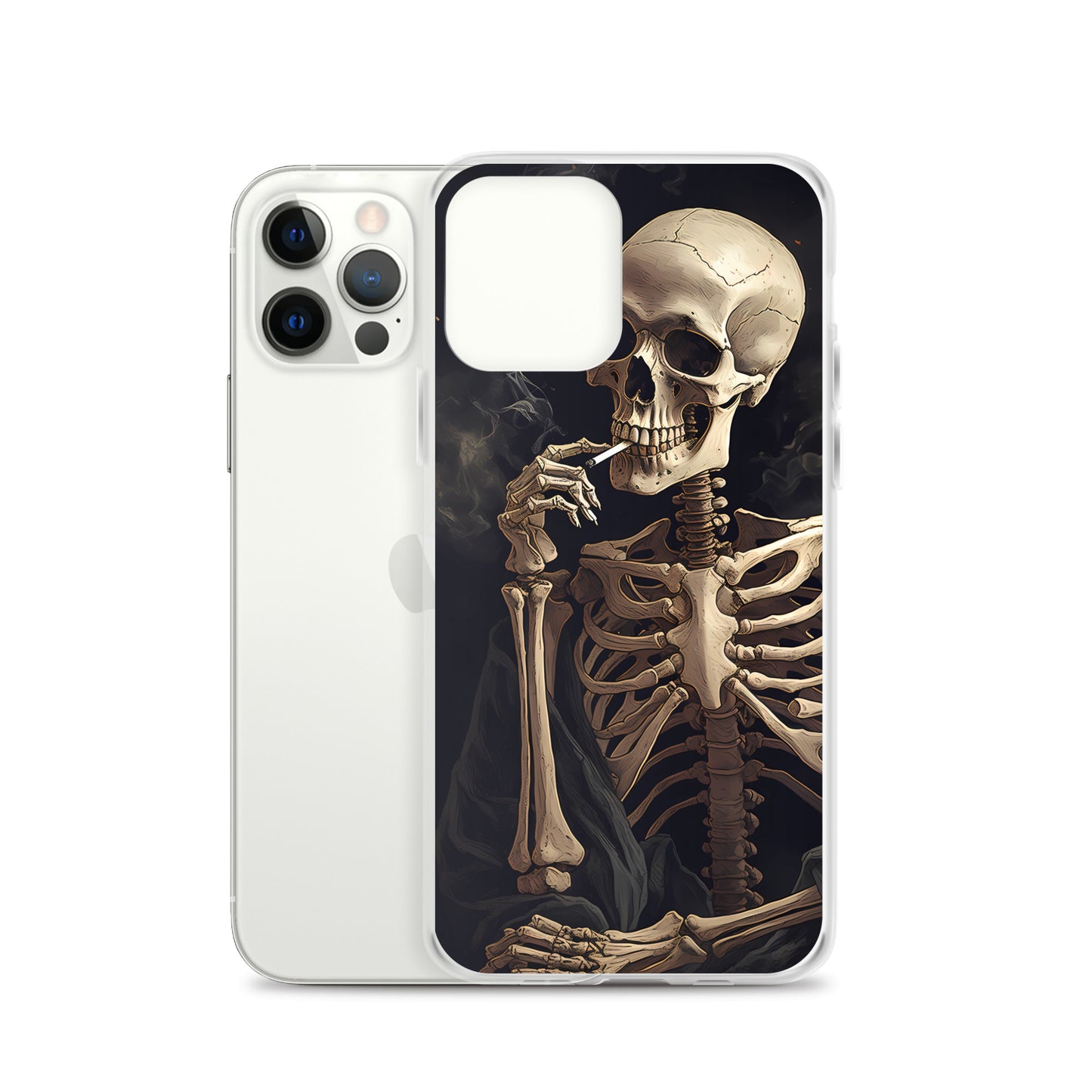 iPhone Case -  Somber Skeleton Smoking