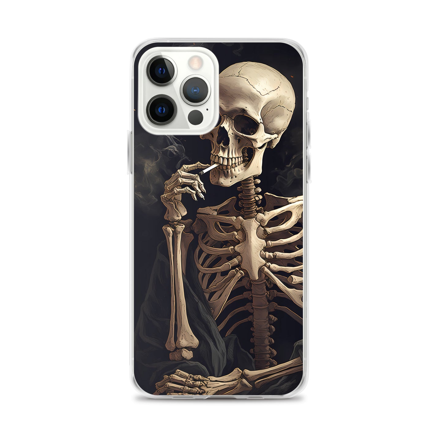 iPhone Case -  Somber Skeleton Smoking