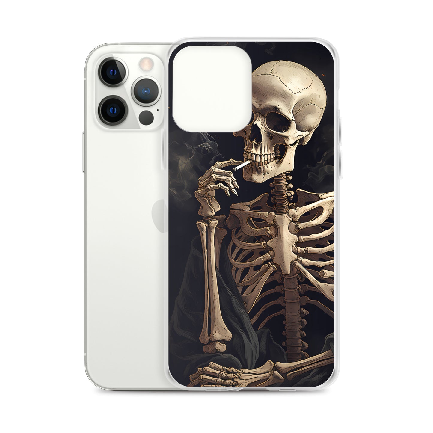 iPhone Case -  Somber Skeleton Smoking