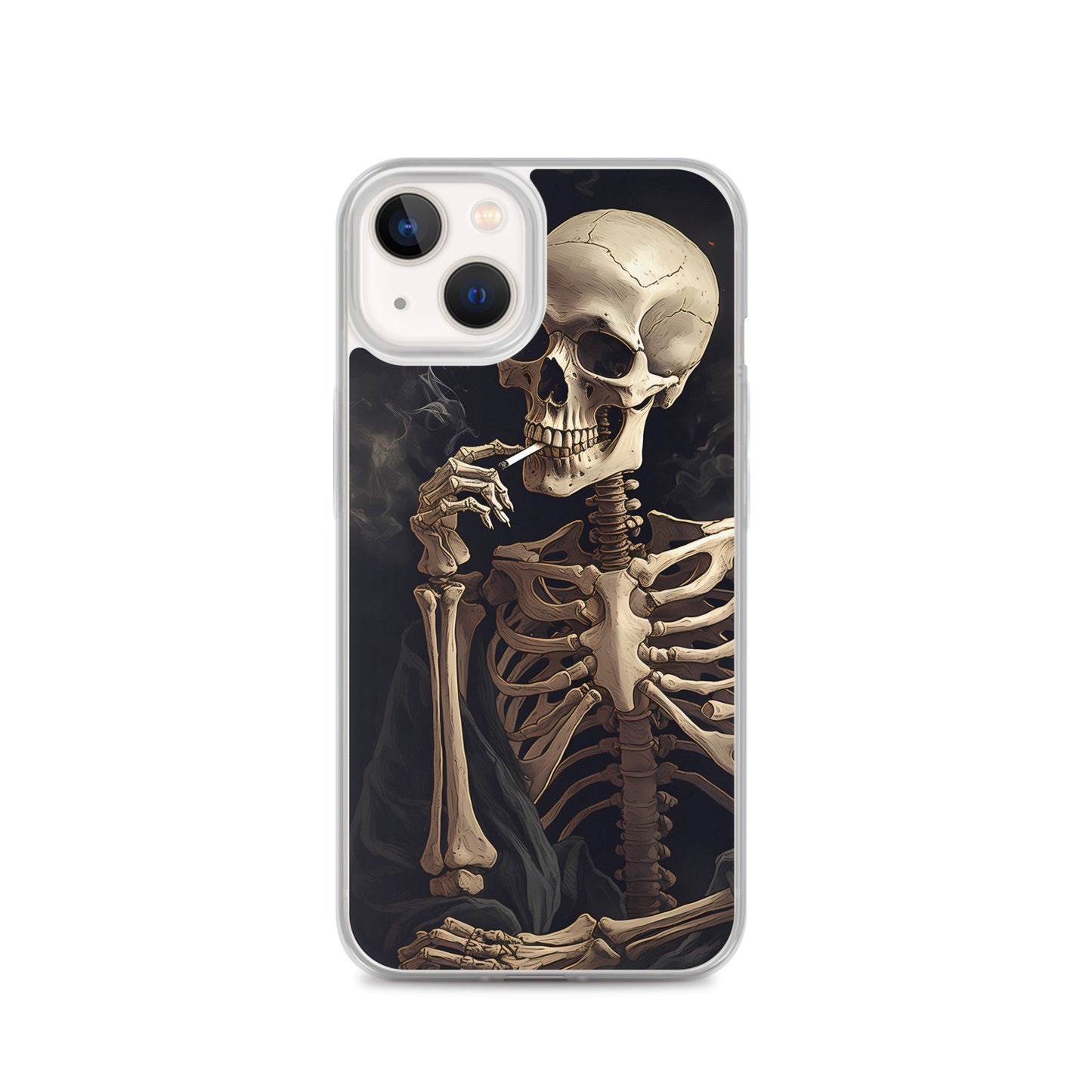 iPhone Case -  Somber Skeleton Smoking