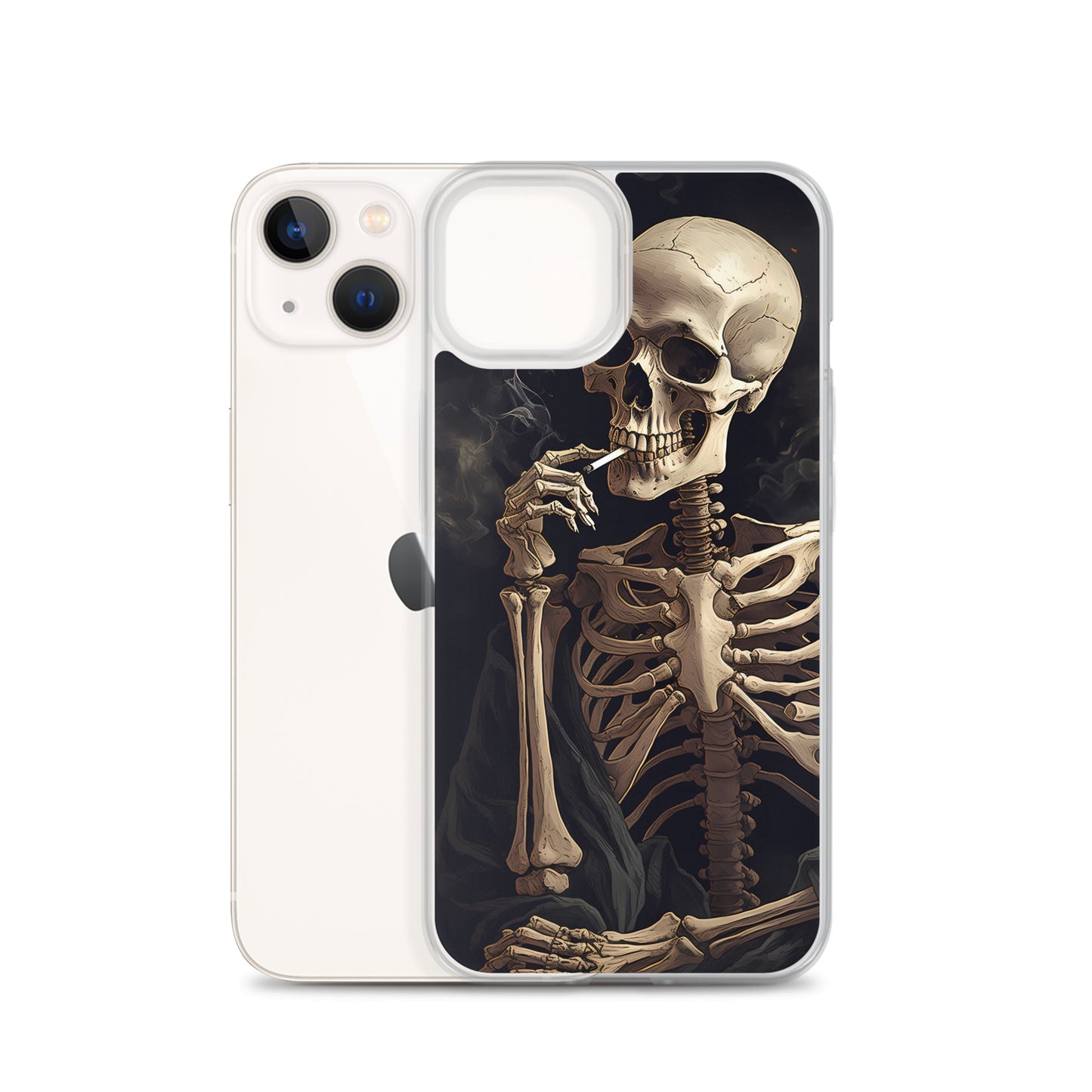 iPhone Case -  Somber Skeleton Smoking