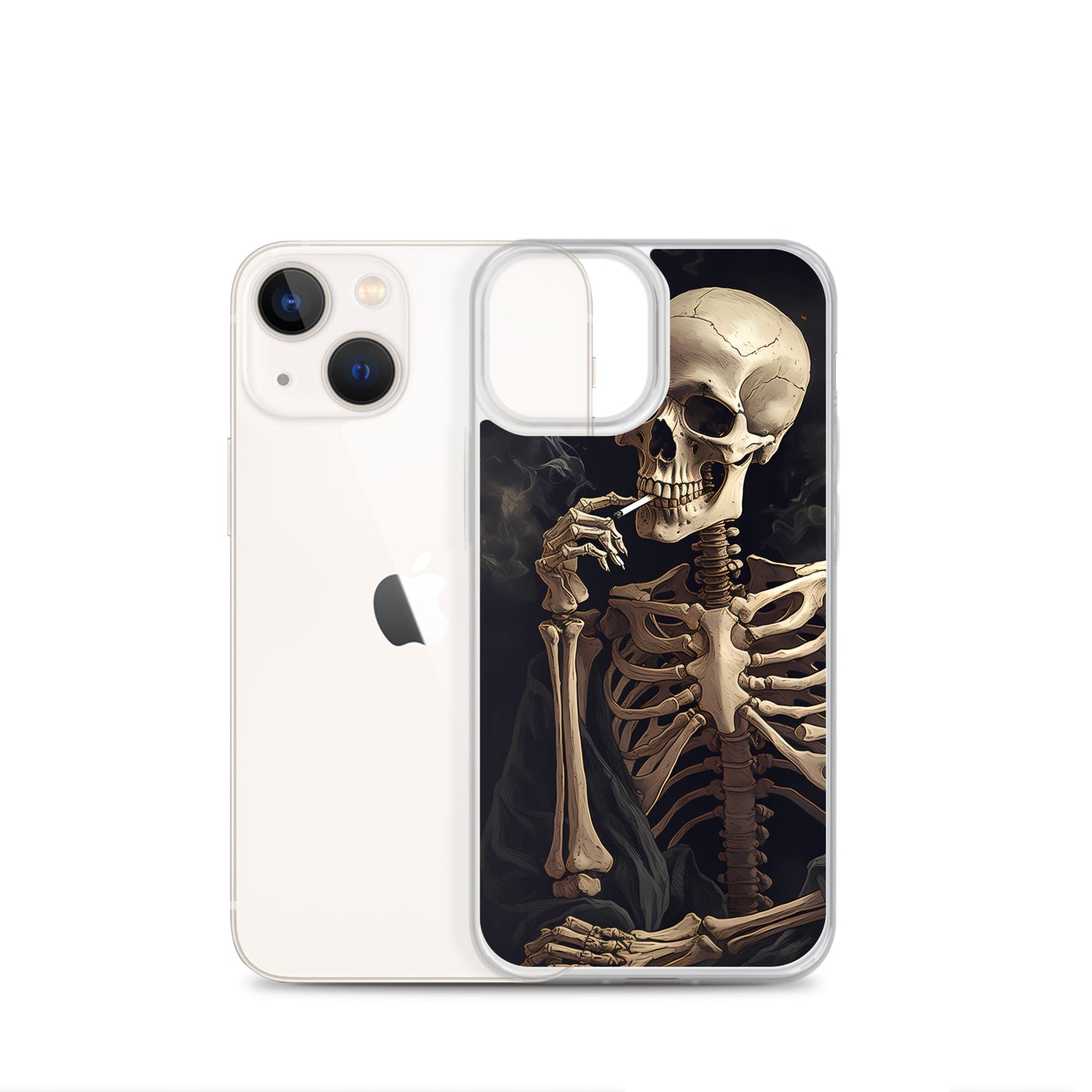 iPhone Case -  Somber Skeleton Smoking