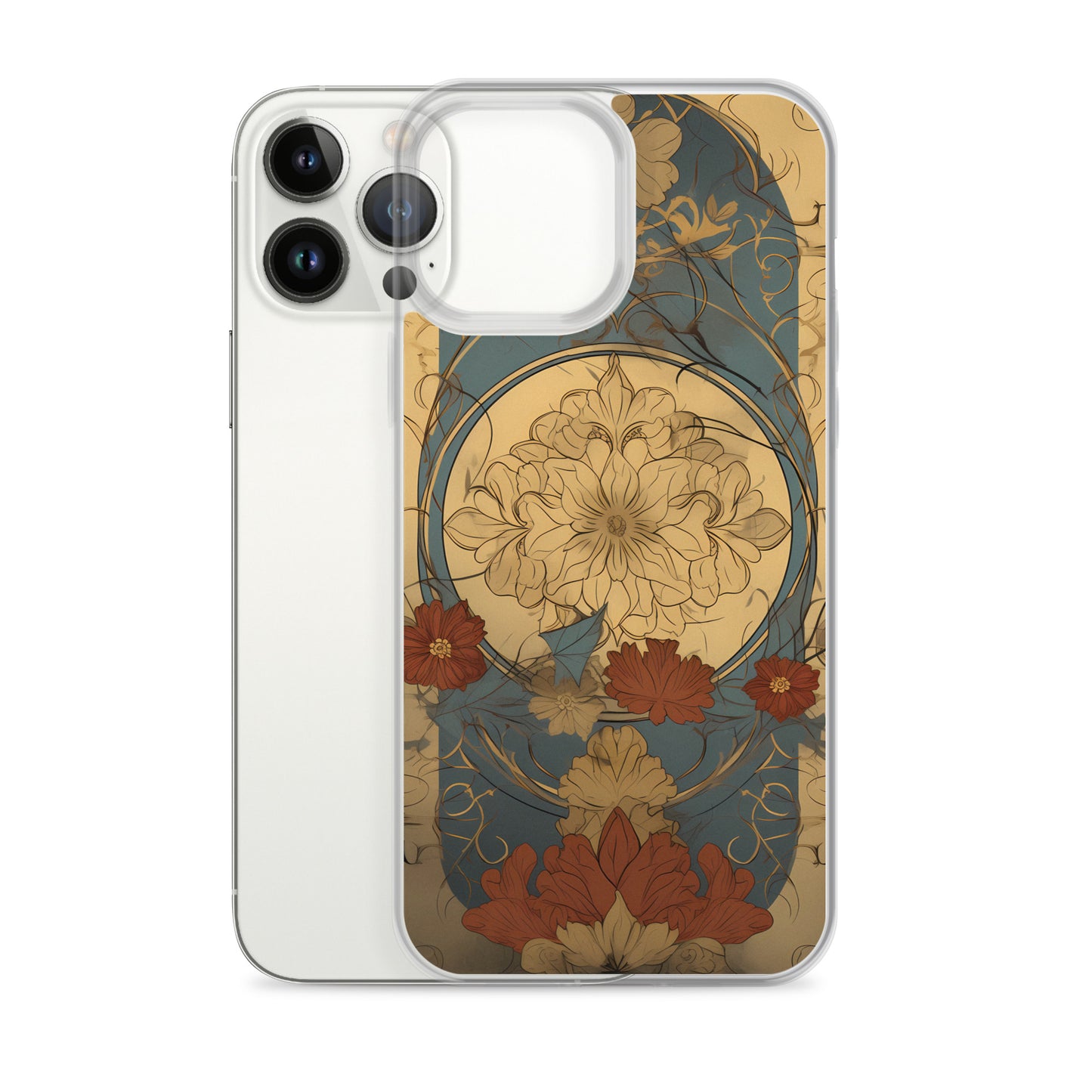 iPhone Case - Art Nouveau Leaves and Flowers