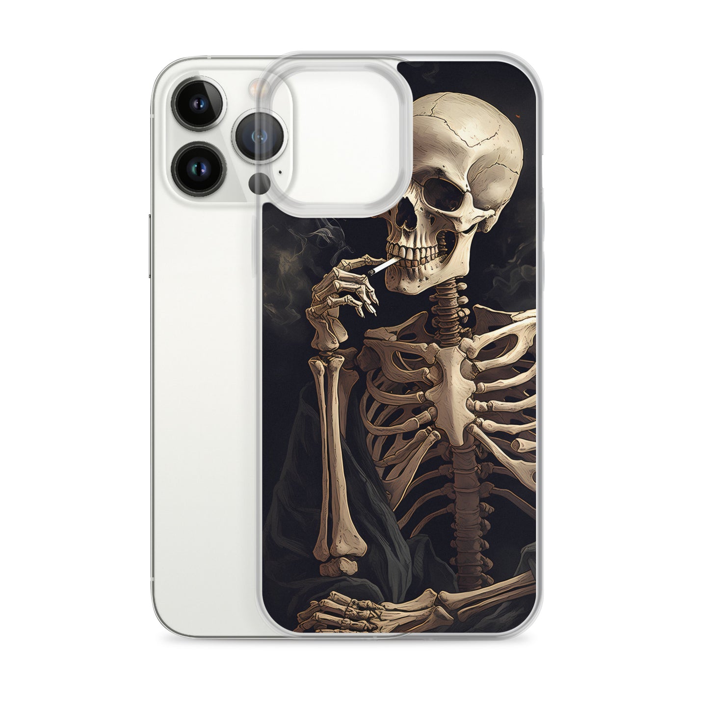 iPhone Case -  Somber Skeleton Smoking