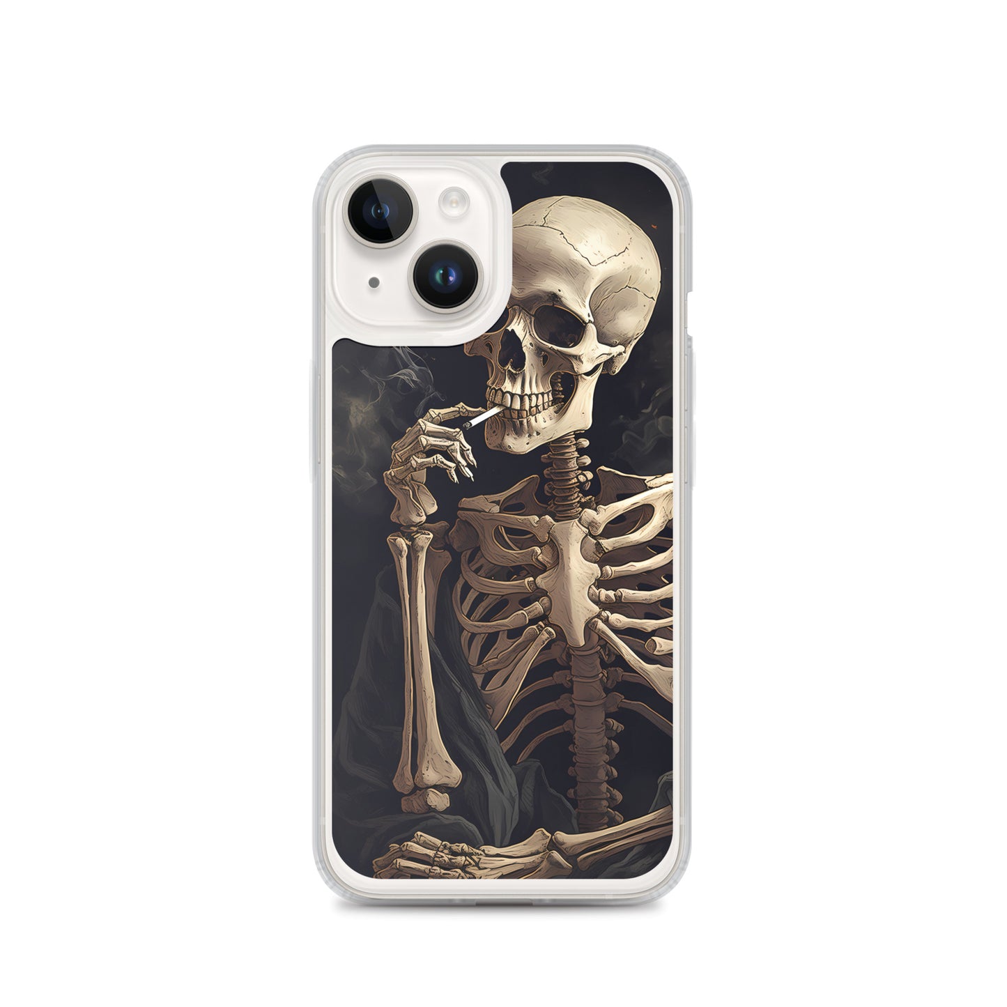 iPhone Case -  Somber Skeleton Smoking