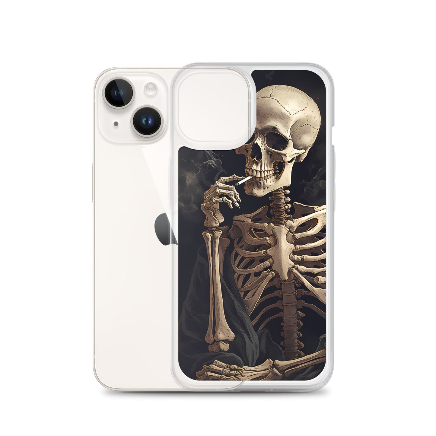 iPhone Case -  Somber Skeleton Smoking