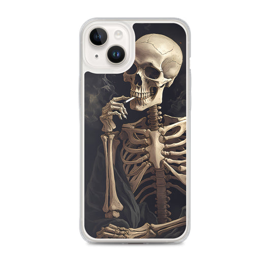 iPhone Case -  Somber Skeleton Smoking