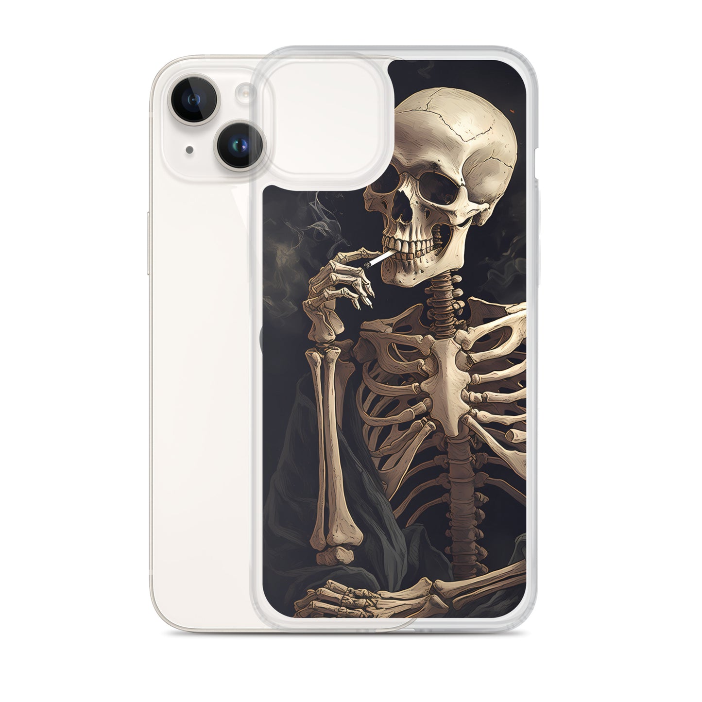 iPhone Case -  Somber Skeleton Smoking