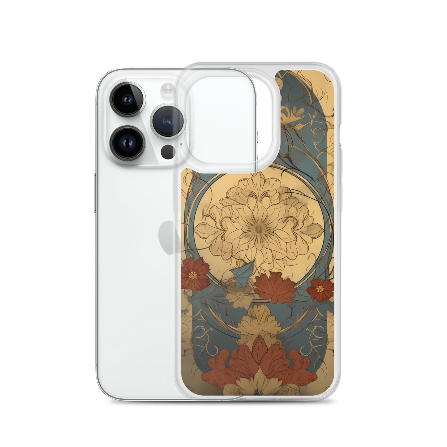 iPhone Case - Art Nouveau Leaves and Flowers