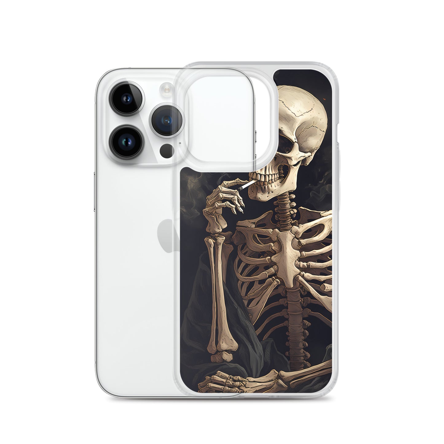 iPhone Case -  Somber Skeleton Smoking