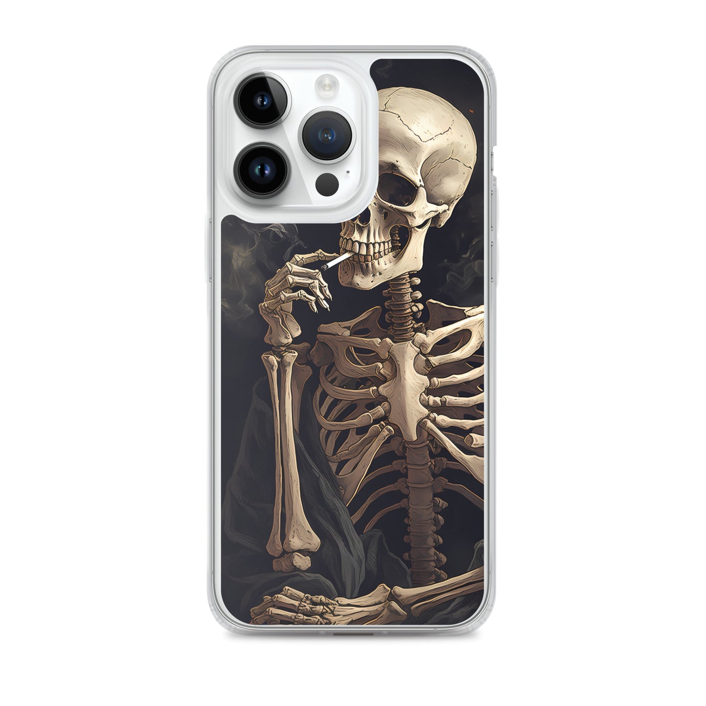 iPhone Case -  Somber Skeleton Smoking