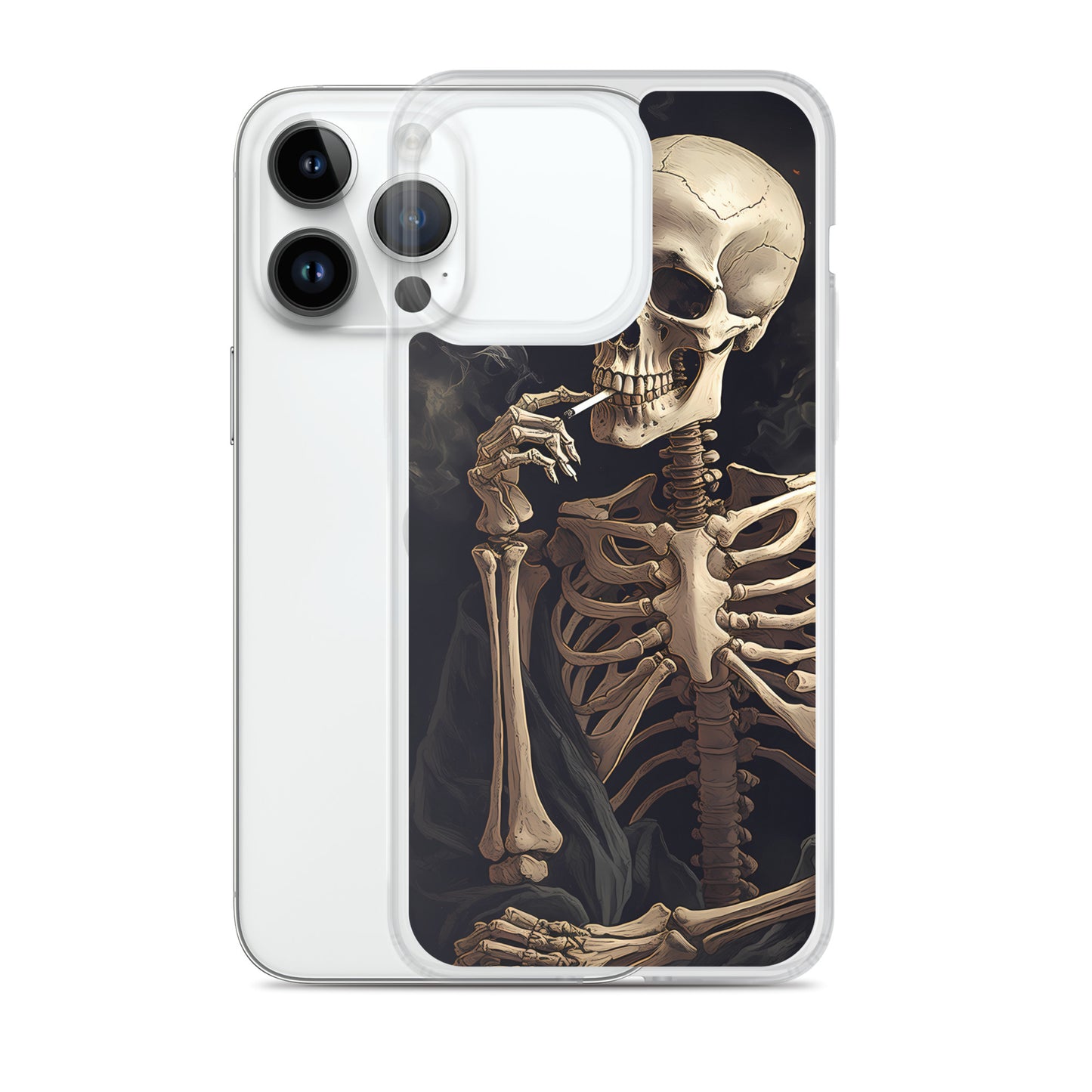 iPhone Case -  Somber Skeleton Smoking