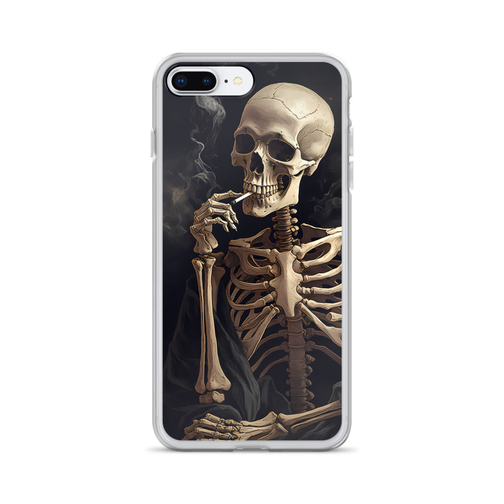 iPhone Case -  Somber Skeleton Smoking