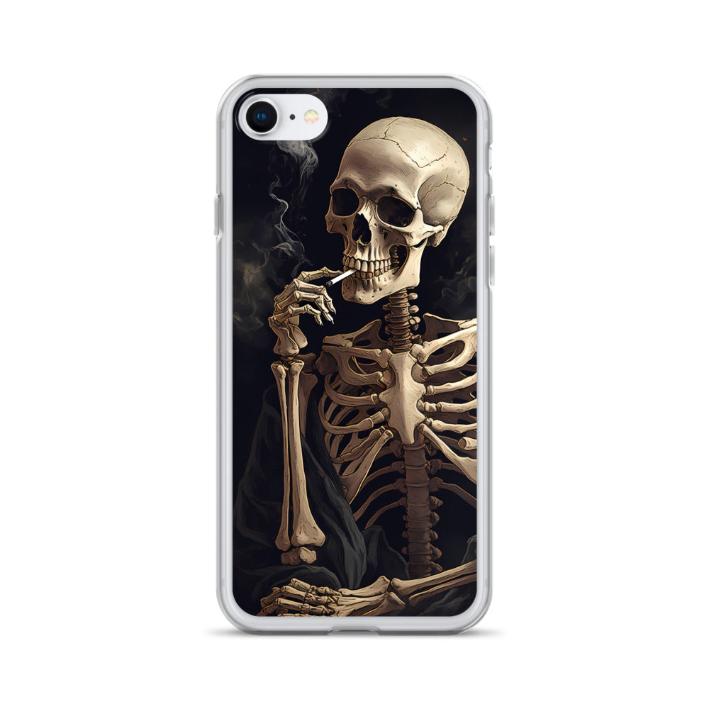 iPhone Case -  Somber Skeleton Smoking