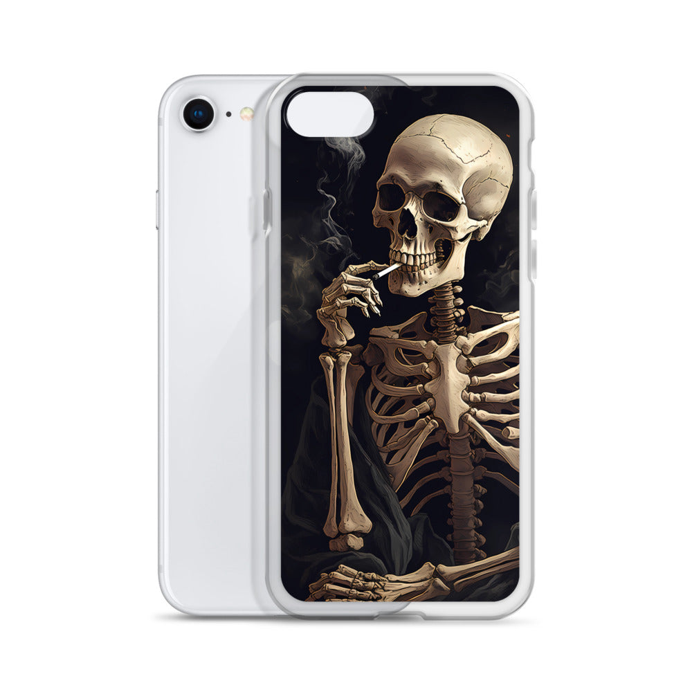 iPhone Case -  Somber Skeleton Smoking