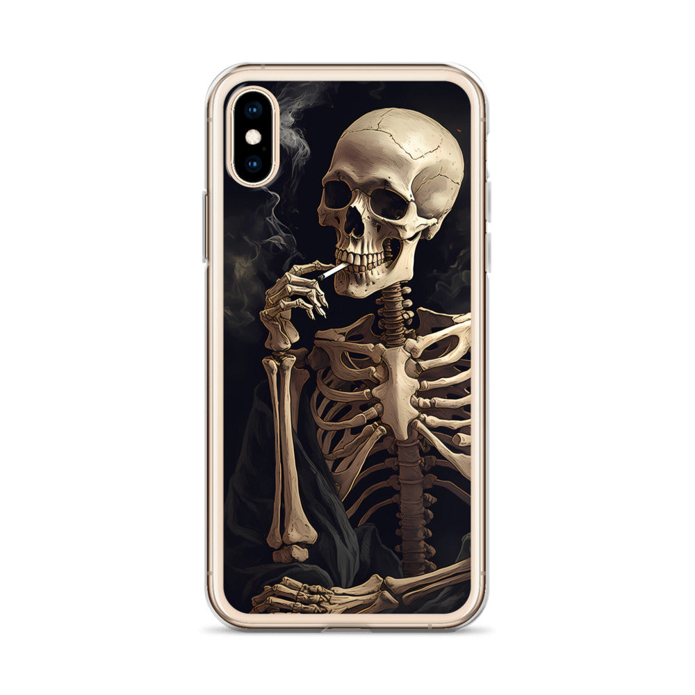 iPhone Case -  Somber Skeleton Smoking