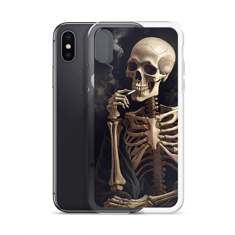 iPhone Case -  Somber Skeleton Smoking