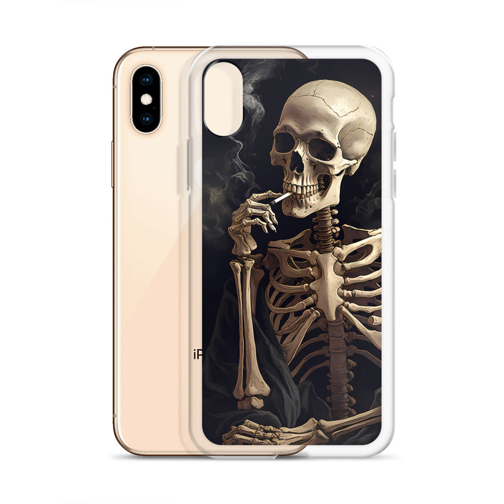 iPhone Case -  Somber Skeleton Smoking