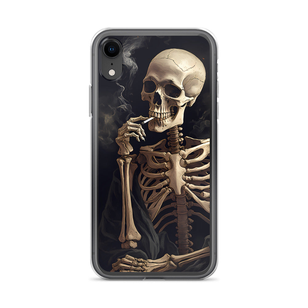 iPhone Case -  Somber Skeleton Smoking