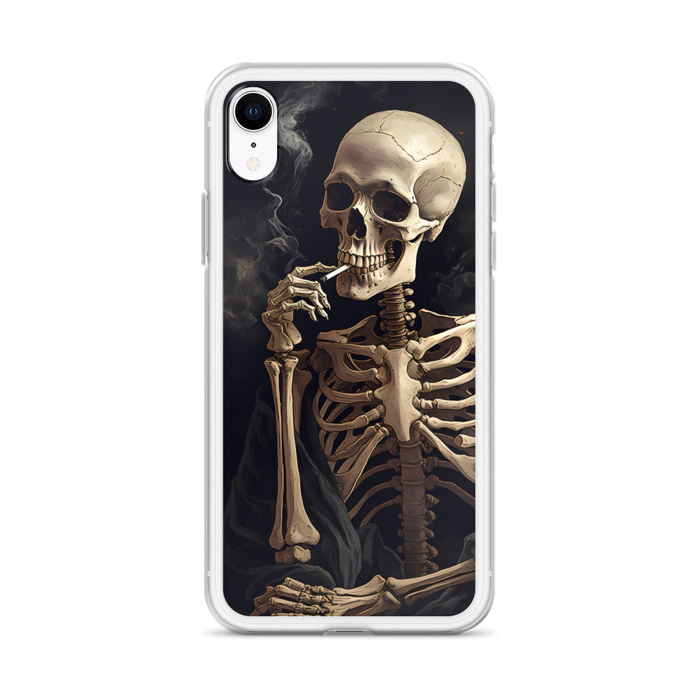 iPhone Case -  Somber Skeleton Smoking